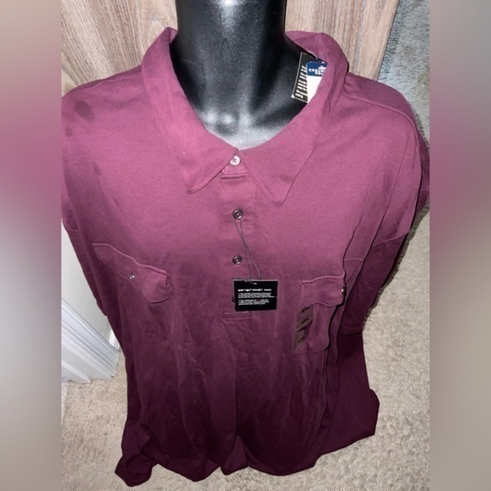 Men’s Synergy polo shirt New with Tags burgundy size XL pockets - Picture 1 of 3